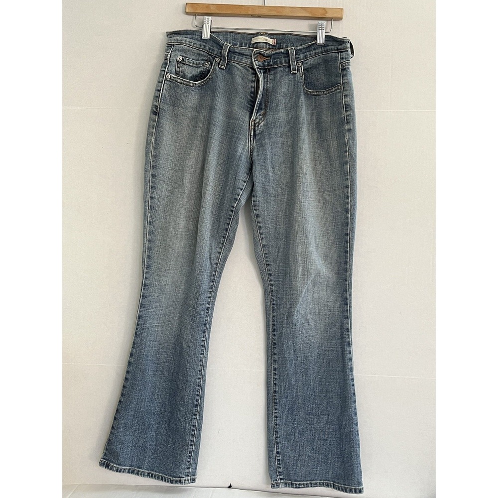 Levis 515 Bootcut Jeans Womens 12 M Blue Distressed Modern Cowgirl Basic Studded